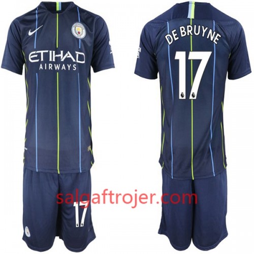 Manchester City Fodboldtrøjer De Bruyne 17 Børn Udebanesæt 2018/19 Kort ærmer Manchester City Fodboldtrøjer De Bruyne 17 Børn Udebanesæt 2018/19 Kort ærmer